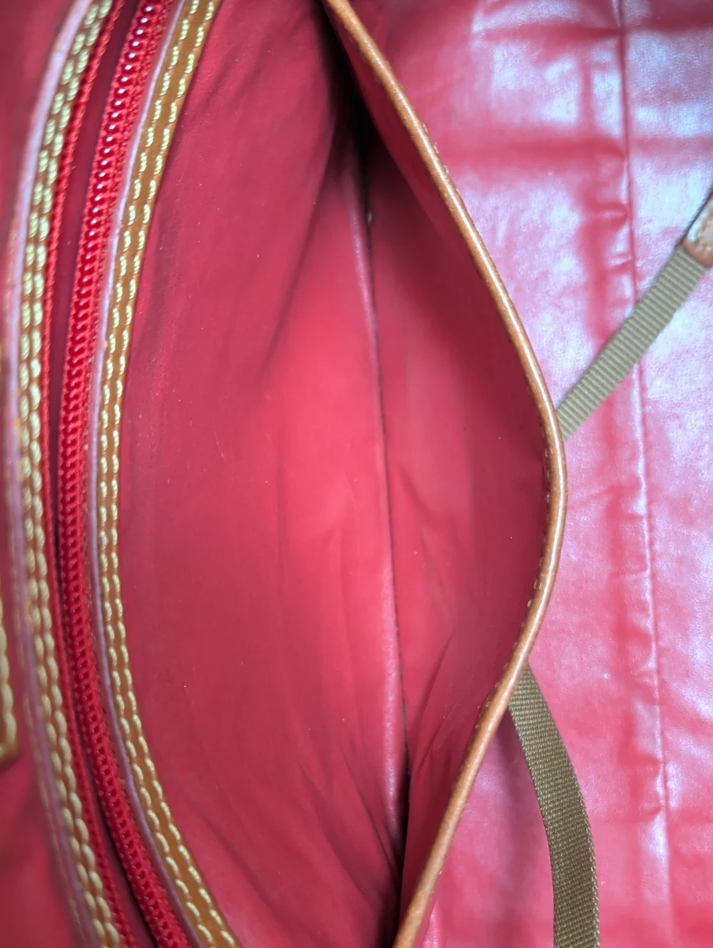 Dooney & Bourke Red Pebbled Leather Domed Satchel
